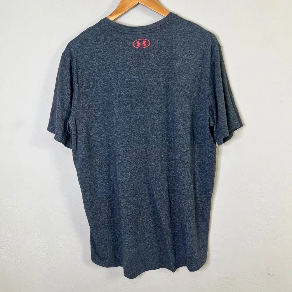 Under Armour T-Shirt Project Rock Blood Sweat Respect Mens Size Large Gray Tee